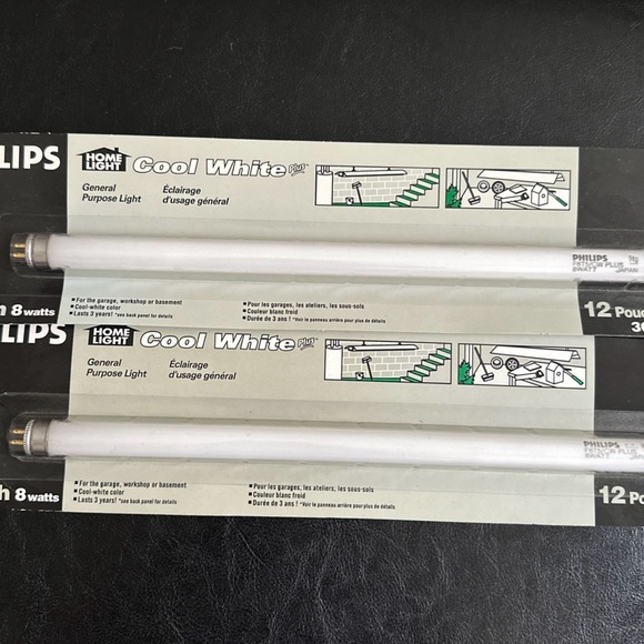 NIP Set Of 2, Phillips 12 Inch 8Watt Florescent Bulb Cool White - Picture 1 of 2